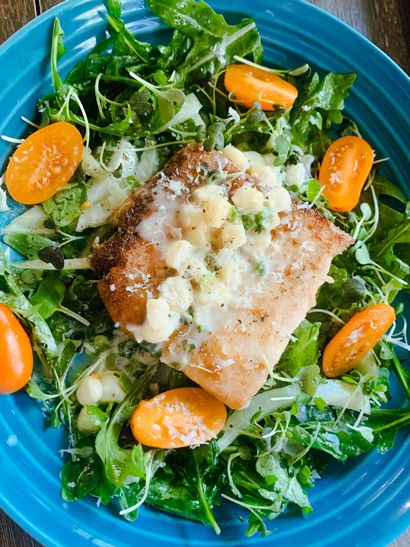Arugula Fennel Salad with Crispy Halibut Recipes H&H Fresh Fish